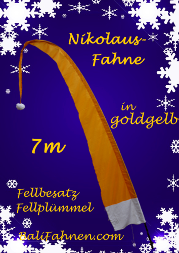 Nikolausfahne "deluxe" goldgelb - 7m