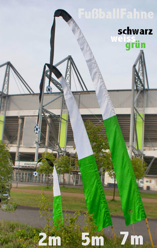 FußballFahne, schwarz-weiß-grün